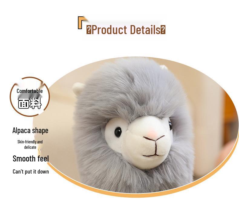 Cute Alpaca Plush Toy - Adorable Birthday Gift, Soft Cloth Doll Figure, Sleeping Pillow for Boys and Girls