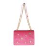 Women's Dark Green Velvet Crossbody Bag, Sunburst Stud Square Shoulder Bag with Gold Chain Strap