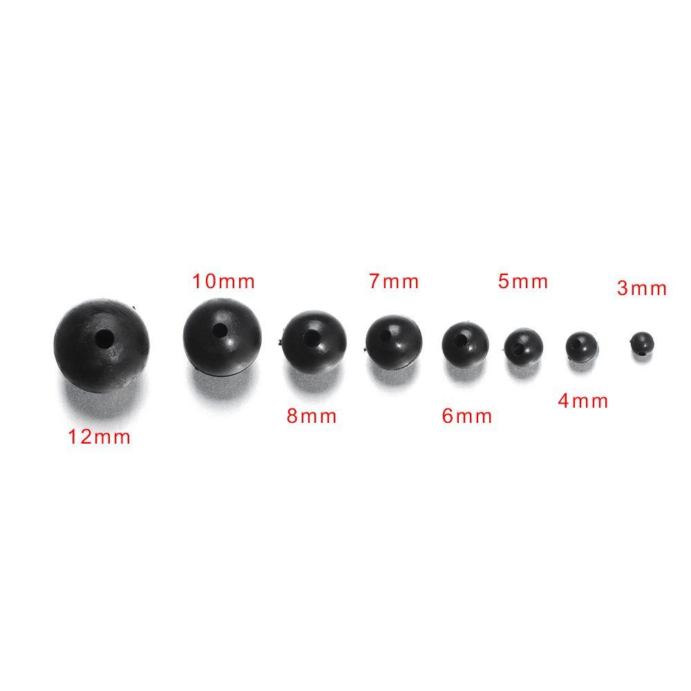 100PCS/Bag Plastic Fishing Floats Beads Soft and Hard Bean Black 3mm-12mm Round Stoppers High Quality Night Sea