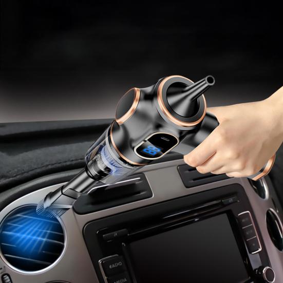 3 In 1 Cordless Handheld Vacuum, 80W Car Vacuum Cleaner with Inflator Blower, USB C Rechargeable, Lightweight Vacuum for Car Home Office Pet Hair