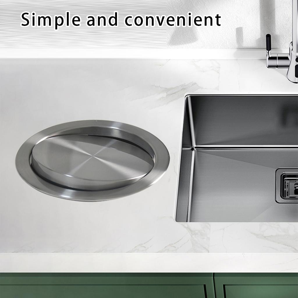 Rotating Lid Trash Can For Recessed Installation Kitchen Bathroom Application Countertop Waste Bucket for Odor Control