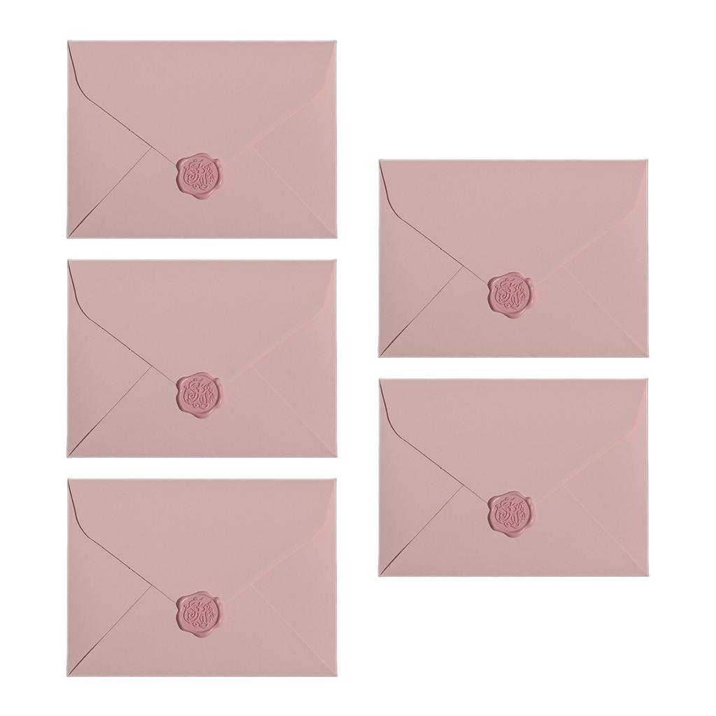 5 Pcs Pink Envelopes Paper Envelopes Romantic Envelopes Invitation Envelopes for Greeting Cards Party Invitations