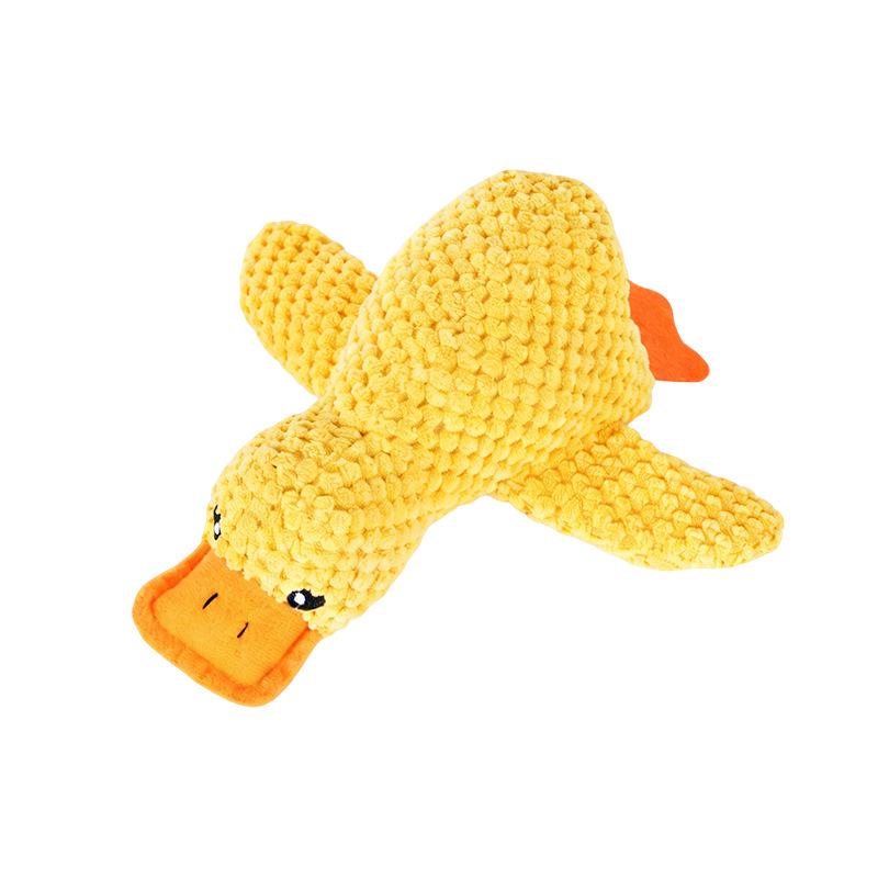 In-Stock Yellow Duck Plush Toy: Sound-Making, Scratch/Bite/Chew Resistant for Dogs