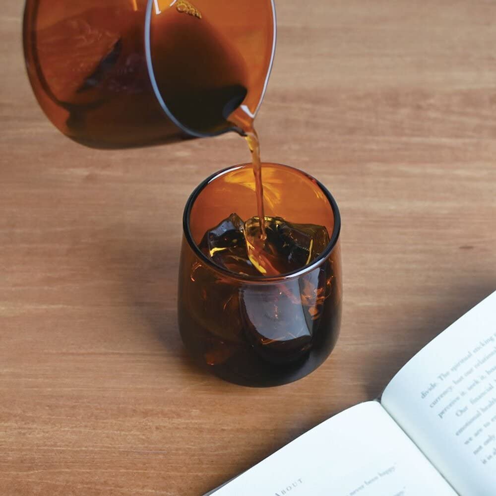 Kinto Sepia Trinkglas, 370 ml, bernsteinfarben, hitzebeständiges Glas, geeignet für Mikrowelle und Spülmaschine, 21747