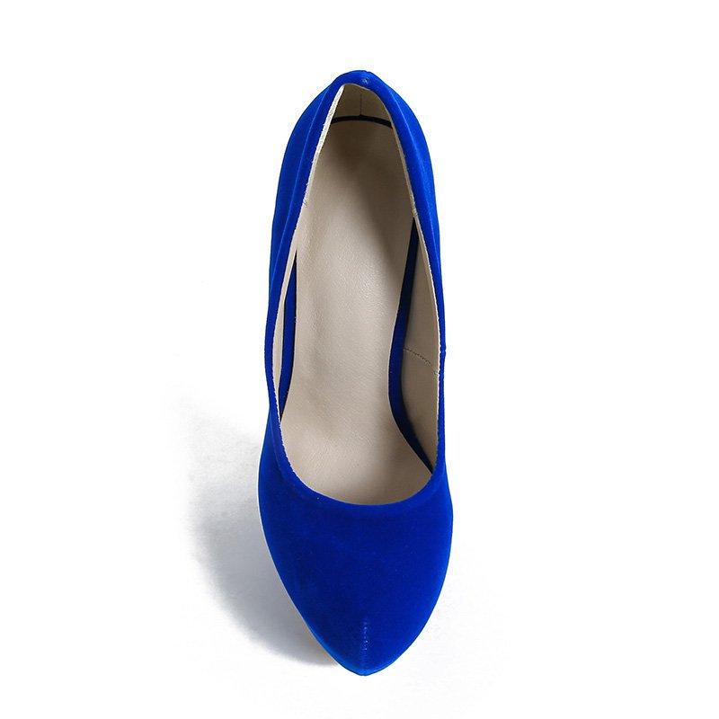 Tacones Altos de Plataforma de Gamuza con Tacón Fino de 16 cm, Tallas 41-45, Zapatos Femeninos de Boca Baja para Discoteca