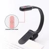 1PC Brightness Adjustable USB Rechargeable Clip-On Study Reading Lamp for Travel Bedroom Dormitory Reading