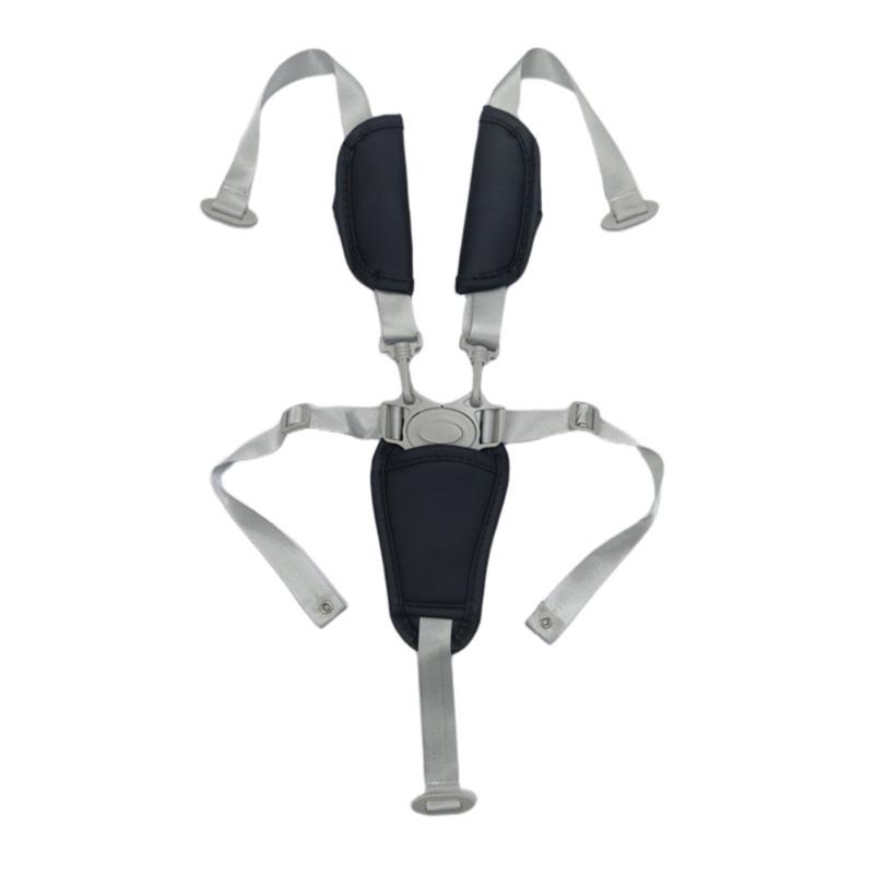 Universal 5 Point Infant Safety Belt Adjustable Length Highchair Strollers Harness Soft PU Crotch Support Nylon Straps