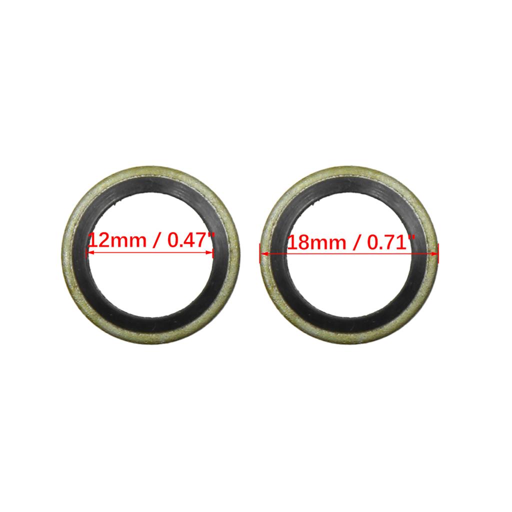 UXCELL 20pcs Universal Car Engine Oil Crush Washers Drain Plug Gaskets Copper Color Seal Rings Gasket Oil Pan Screw Washer