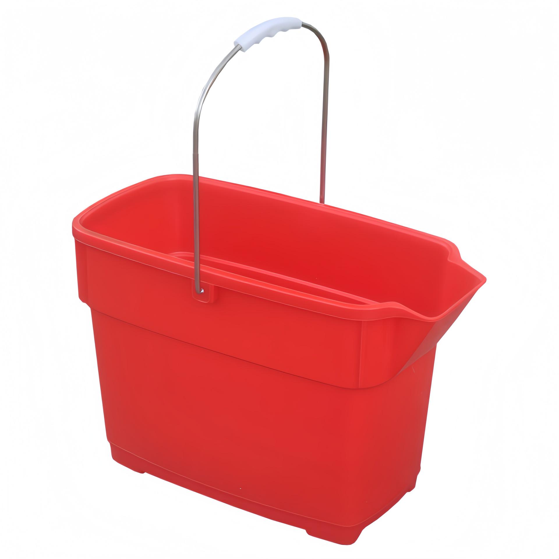 Rectangular Plastic Mop Bucket with Hand-Press Water Squeezer for Household Cleaning