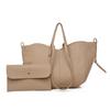 Fashi 2-in-1 Leder-Tragetaschen-Set für Damen, Große Schultertasche mit Litschi-Muster und passender Tasche für Arbeit, Einkaufen & Reisen