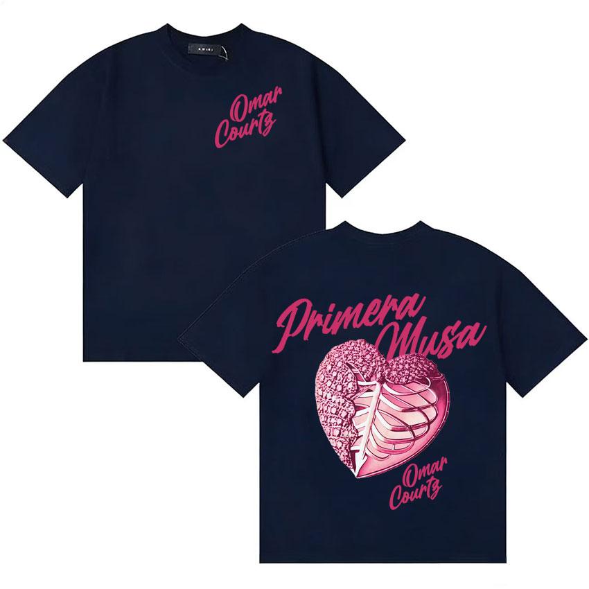 Rapper Omar Courtz Erste Muse Herz Grafiken Oberteile Unisex Damen Ästhetisches Gemütliches T-Shirt Übergroß Jugendliche Kurzarm-T-Shirt