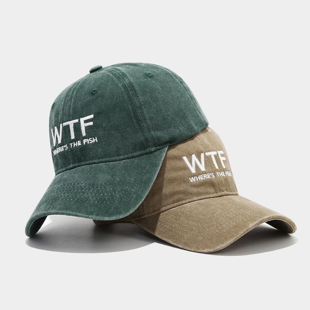 American washed retro WTF letter embroidered baseball cap men's and women's outdoor leisure sports versatile sunshade cap