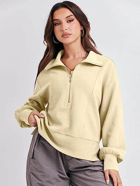 2025 Autumn European & American Women's Loose Zipper-Neck Long Sleeve Hoodie