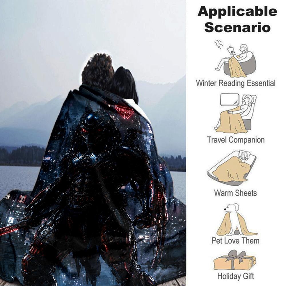 Predator Print Flannel Blanket High Quality Warm Comfortable Cover for All Seasons Perfect for Gifts Home Decor