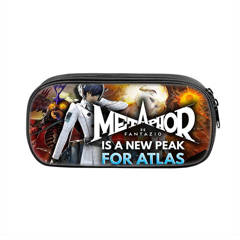 Refantazio Fantasy Theme Nylon Pencil Bag With Spacious Storage For Students