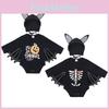 Adorable Toddler Baby Boys Girls Halloween Cosplay Bat Costume Romper Set With Hat
