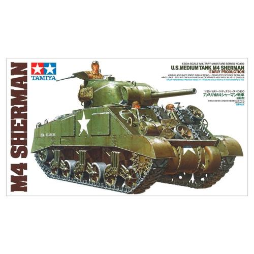 Tamiya 1/35 Military Miniature Series No. 190 U.S. Army M4 Sherman Tank Early Model Plastic Model 35190