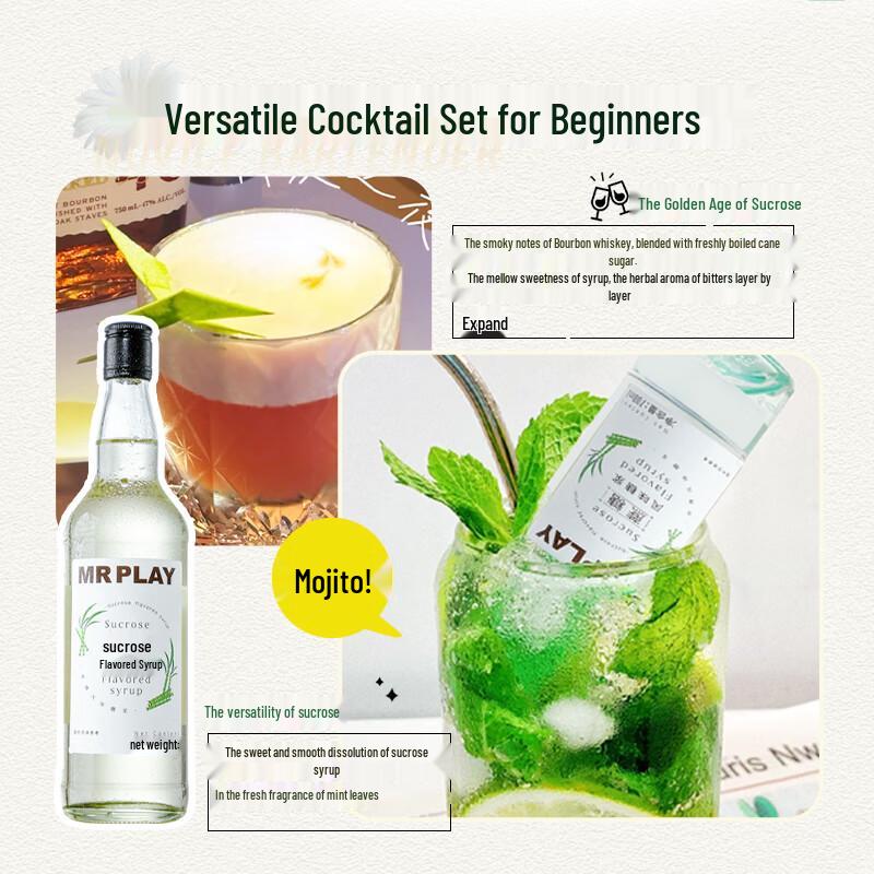 Mr. Play Sucrose Flavor Cocktail Syrup, 700ML