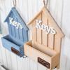 Wall Decoration, Wall Hanging, Wooden, Flowerpot, Mediterranean Style, Simulated Dried Flowers, Wooden Box Flower Vase, Entrance Key Hook