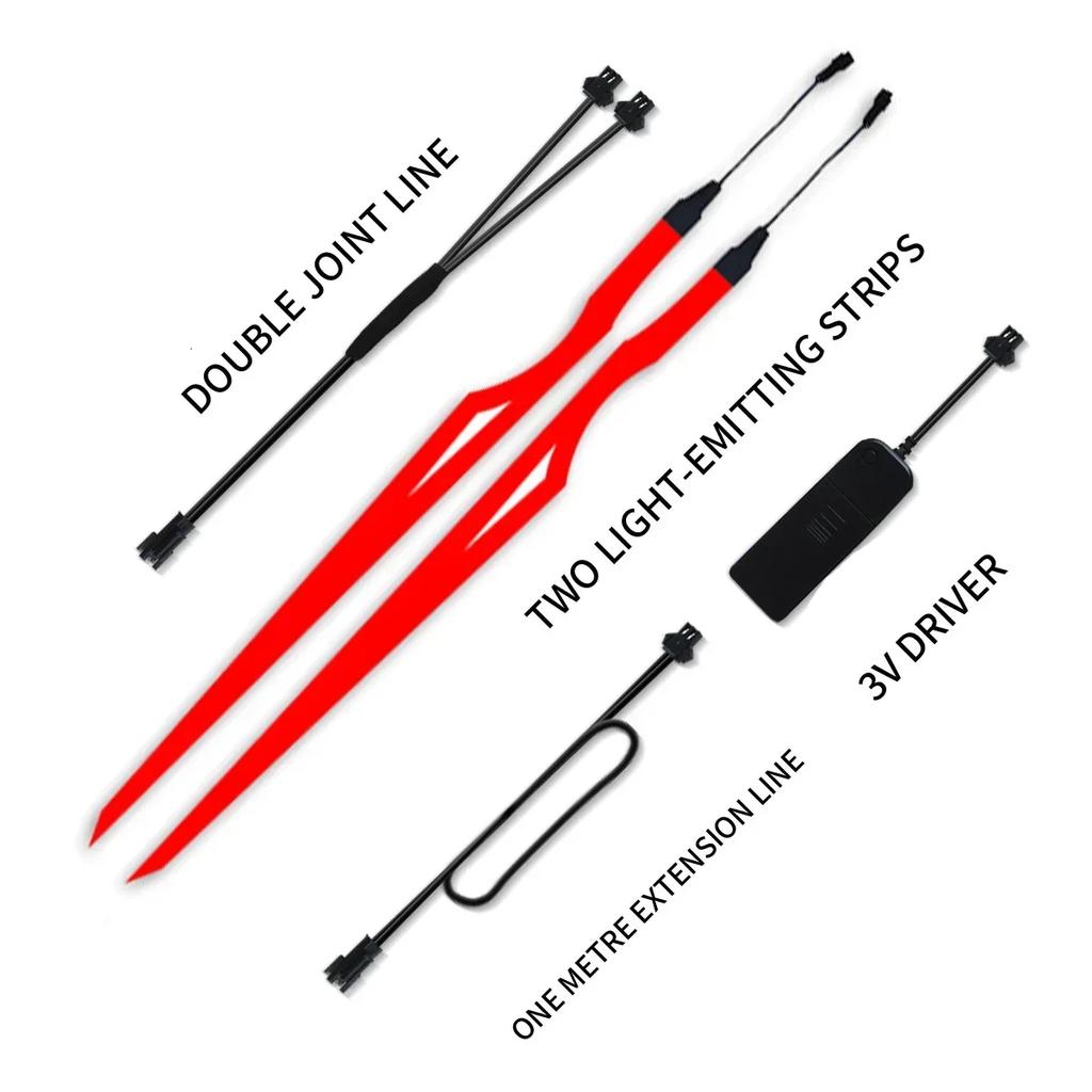 Motorcycle Helmet Cold Light Mod Kit Flashing Stripe Luminous Sticker LED Night Riding Lights Motorcycle Helmet Decoration