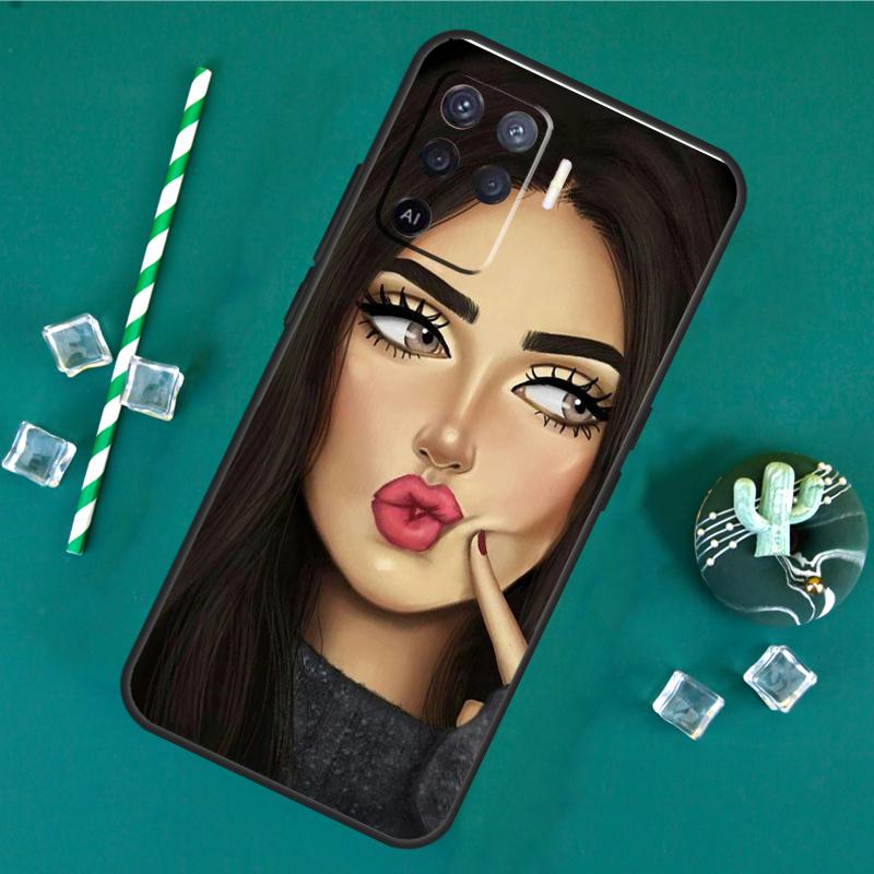

Brunette Blonde Girl Cute Case For Oppo A17 A15 A40 A60 A80 A16 A76 A96 A18 A38 A58 A78 A98 A91 A57 A74 A94 A54S Cover OPPO A15
