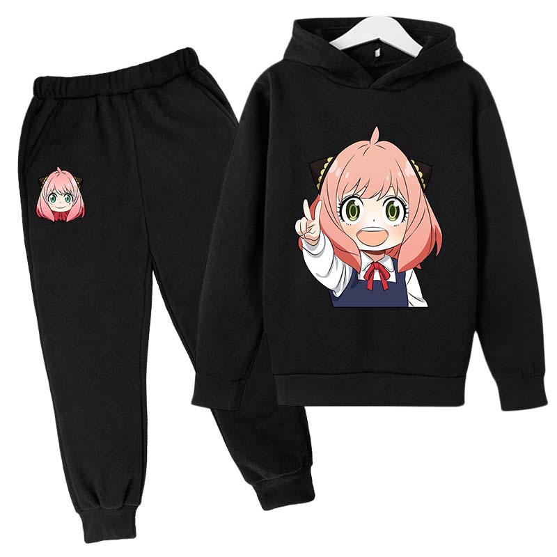 

SPY X FAMILY Anya Forger, детские толстовки, костюм, штаны с длинными рукавами для мальчиков и девочек, детская одежда, зимняя и осенняя одежда 160