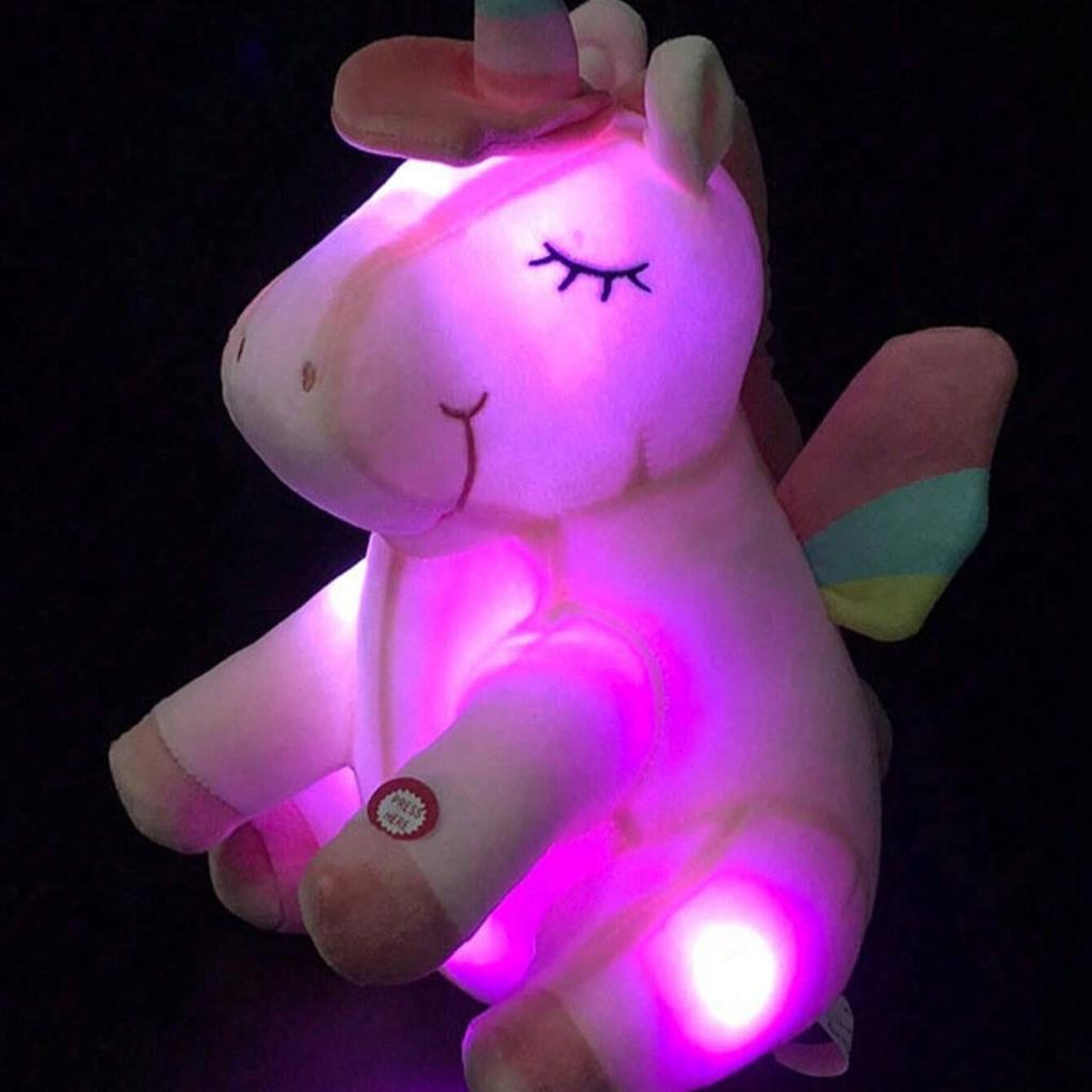 9.8'' Light Up Unicorn Stuffed Animal Soft Plush Toys With Colorful LED Night Light Soft And Cute Unicorn Stuffed Animal Glowing ,Without Batteries,
