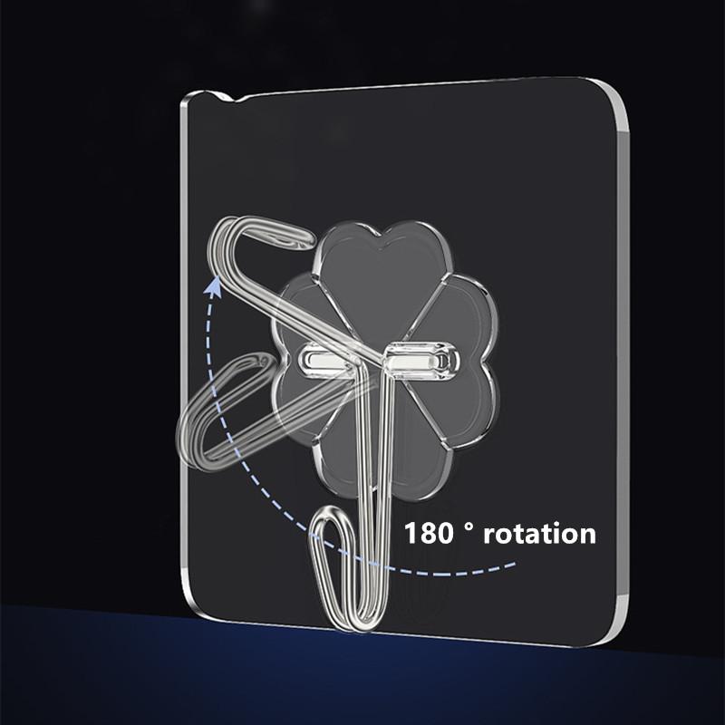 5/10 STK Transparente Edelstahl Starke Selbstklebende Haken Schlüsselaufbewahrung Kleiderbügel für Küche Badezimmer Tür Wand Multifunktion