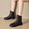 Autumn And Winter Plus Velvet Leather Martin Boots Korean Women's Boots Retro Large-size Casual Shoes