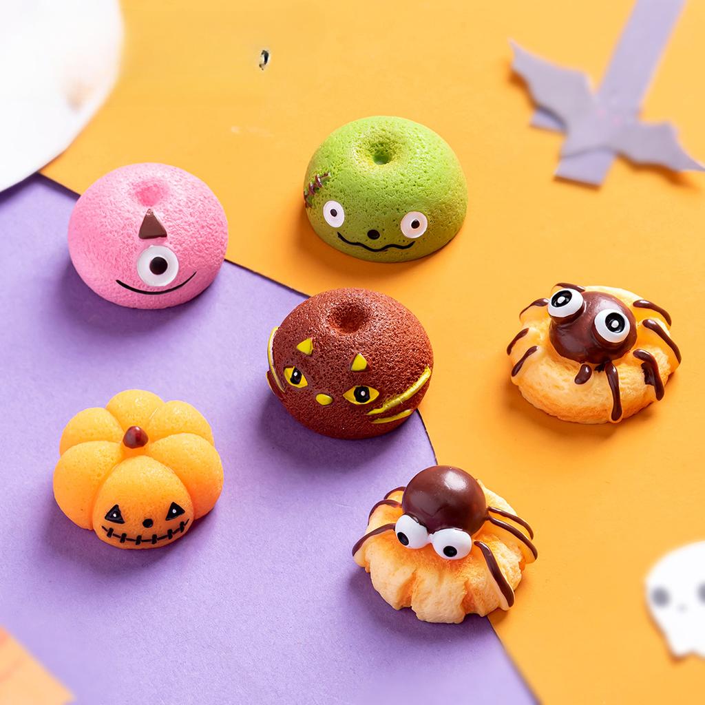 Halloween Simulation Food Play Spider Pumpkin Dessert Bread Resin Decoration Diy Decorative Accessories Desktop Decoration