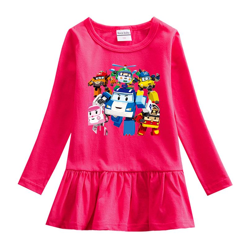 Korean Style Girls' Cartoon Mesh Dress - Long Sleeve Princess Outfit for Spring/Autumn 2025