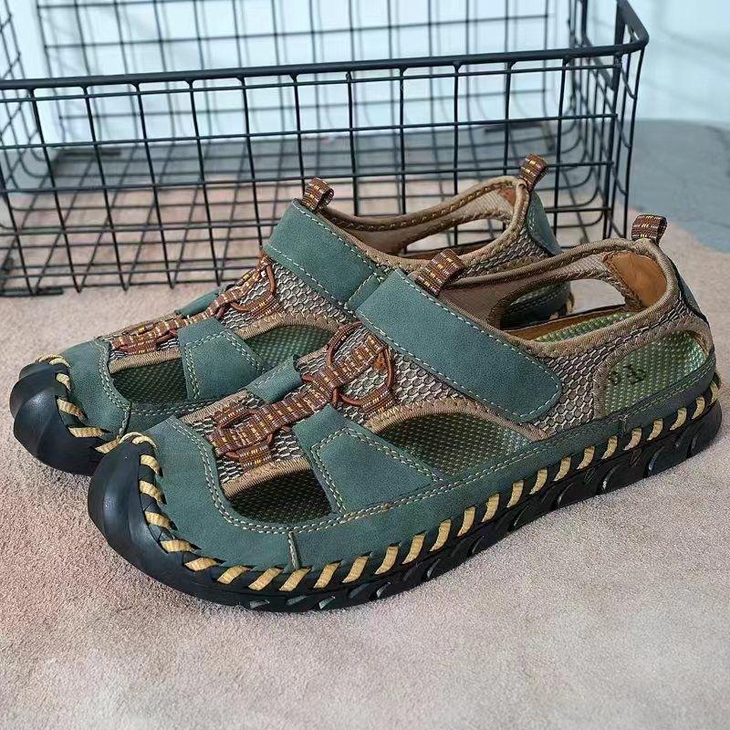 Spring New Sandals Men's Hand-sewn Foreign Trade Casual Men's Shoes Outdoor Breathable Men's Large Size Beach Shoes