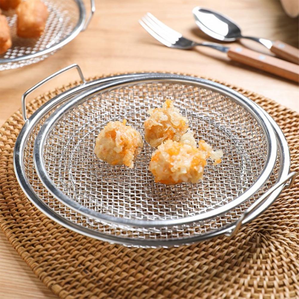 1pc Stainless Steel Frying Oil Leakage Net, Oil Leakage God, Oil Leakage Net Basket, Oil Residue Filter Net, Kitchen and Househo