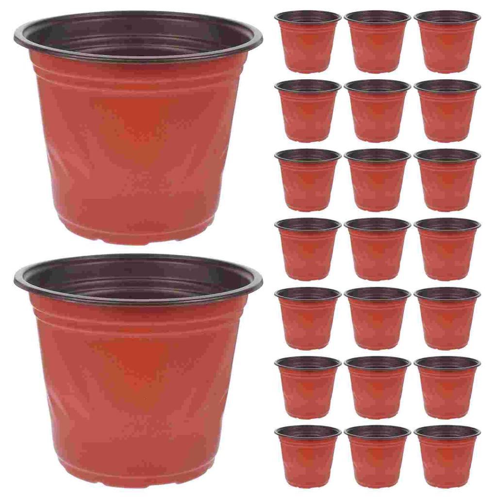 50 Pcs Large Plastic Flower Pots Seedling Starter Nursery Planter Containers Succulent Potting Garden Supplies Durable PP