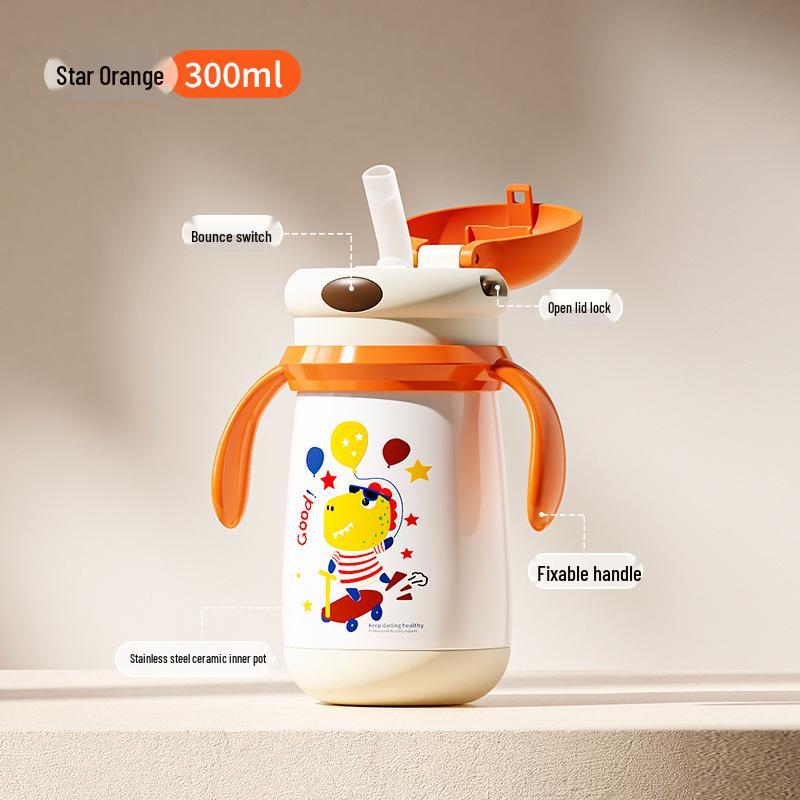 

Детская термокружка из нержавеющей стали 316 с соломинкой, ручкой и милым дизайном 300ml