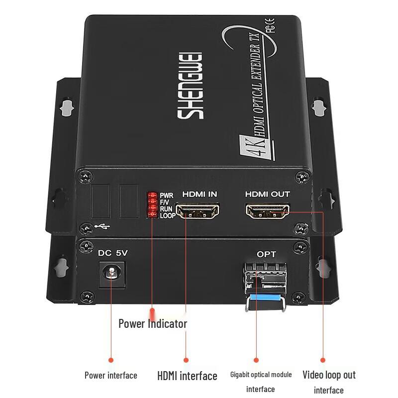 Shengwei 4K HDMI Uncompressed Video Fiber Optic Extender Pair