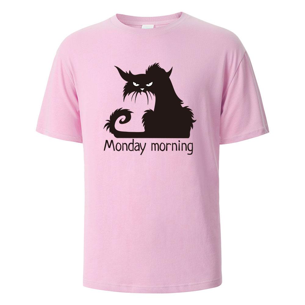 Mens Printed TShirt MondayMorning Funny Graphic 100Cotton Oversize Shortsleeved Tees For Men Women Summer Fashion Casual Tops