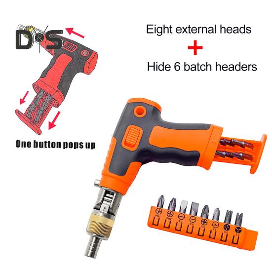 Multi-Schraubendreher-Set Ergonomisches Design Ratschenmechanismus 180-Grad Multi-Winkel Elektro-Schraubendreher mit magnetischem Bit-Set
