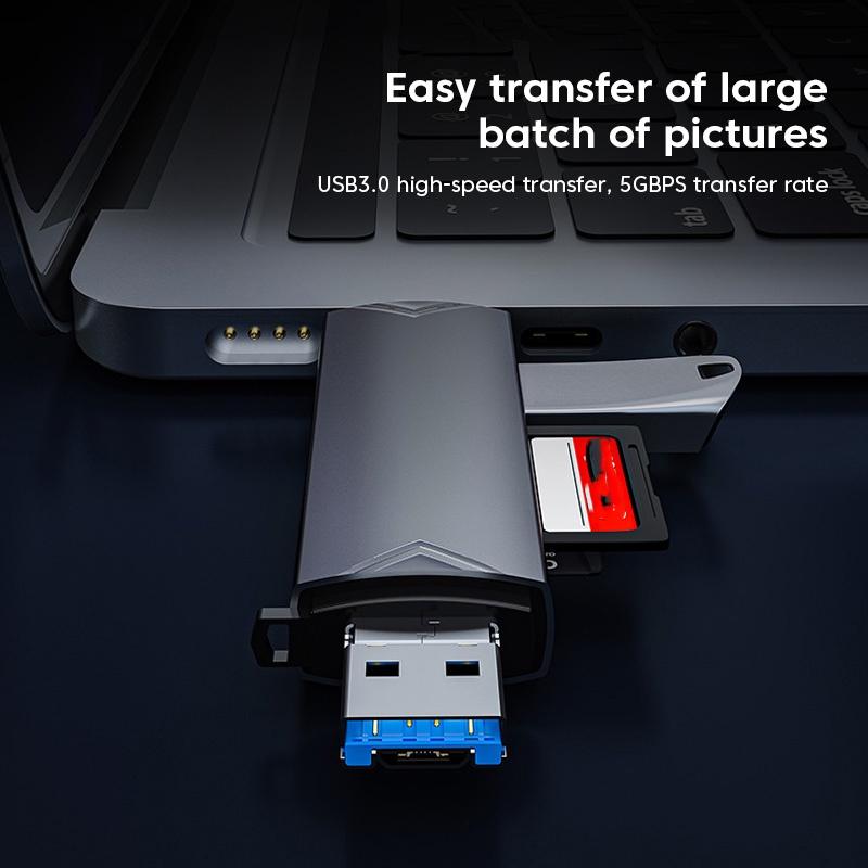 6 in1 OTG Card Reader USB 3.0 To Type C Micro USB Adapter Flash Drive Smart Memory Card Reader TF Camera Mini SD Cardreader