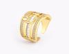 Nidin New Arrival Punk Bandage Shape Shiny Crystal Zircon Multilayer Open Rings 2 Colors For Women Girl Daily Party Jewelry Gift