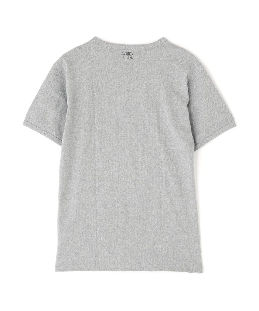 AVIREX DAILY RIB CREWNECK TEE 6143502 Men's S Size 014 GREY
