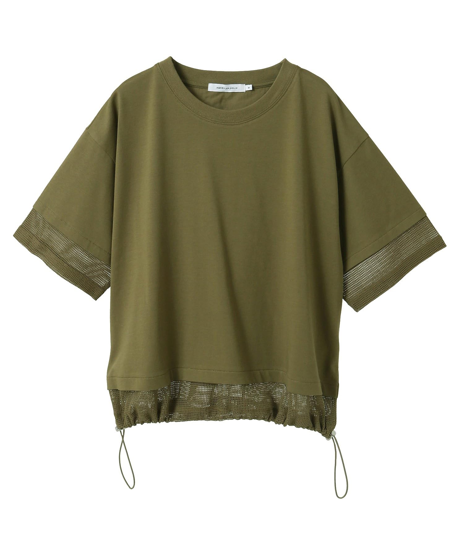 

American Holik Mesh Drawstring Pullover Olive Women s Sweater, оливковый