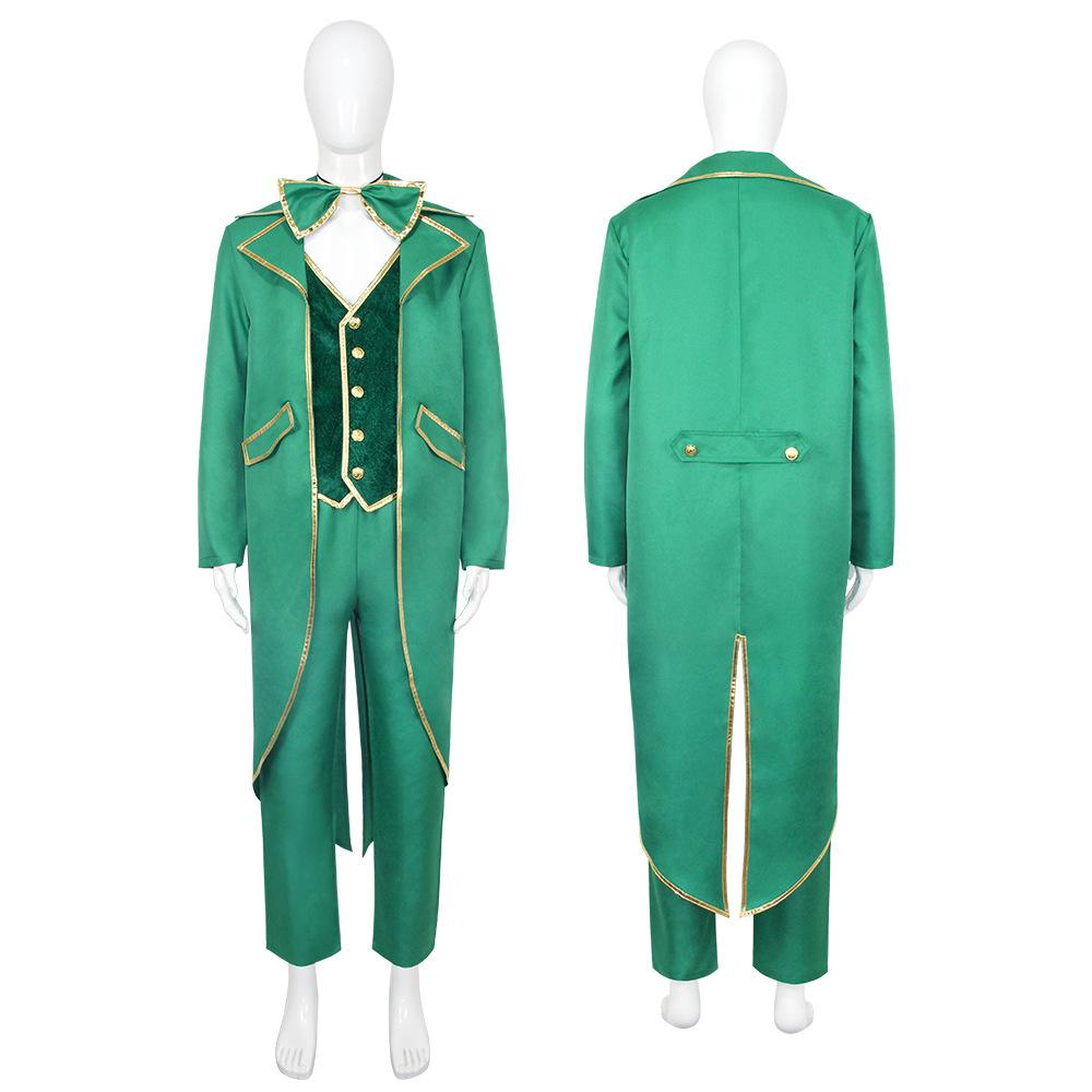 St. Patrick's Day Costume Elf Costume Gothic Vintage Steampunk Tail Coat with Goblin Hat Bow Tie