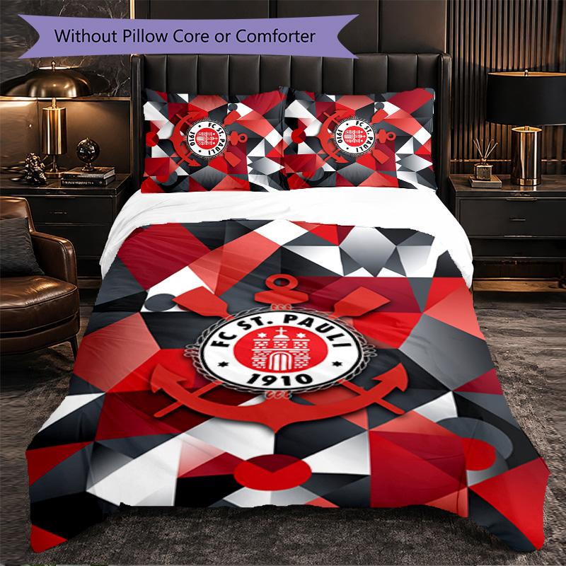 FC St. Set Biancheria da Letto Pauli Football 3 Pezzi Morbido Copripiumino con Federe Set Decorazione Camera da Letto per la Casa
