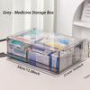 1 Stück graue Schubladen-Acryl-Medikamentenaufbewahrungsbox, stapelbare Medikamentensortierbox mit großem Fassungsvermögen, ausziehbare Medikamentenbox