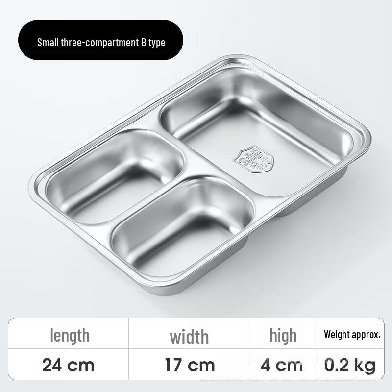 304 Stainless Steel Divided Cafeteria Tray