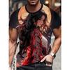 Summer Mens T-shirt Creative Cortoon 3D Printed Short Sleeved T-shirt Fashionable Comfortable Soft Breathable Large Loose T-shirt