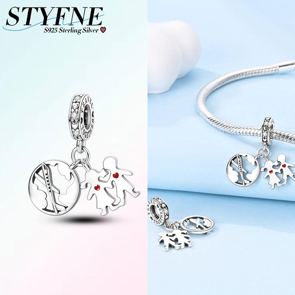 

Original Charms Copper Global World Couple Pendants Fit Charms Plata Bracelets For Women Jewelry Making Diy Fine Gifts
