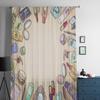 Cosmetics Hand Drawn Sheer Curtain For Living Room Modern Voile Tulle Window Curtains For Bedroom Kitchen Drapes