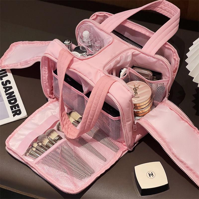 Women's Large-Capacity Double-Opening Makeup Bag: Multi-Functional, Portable Travel & Business Storage Solution